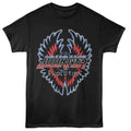 Black t-shirt with 'Journey Evolution' graphic design on a white background