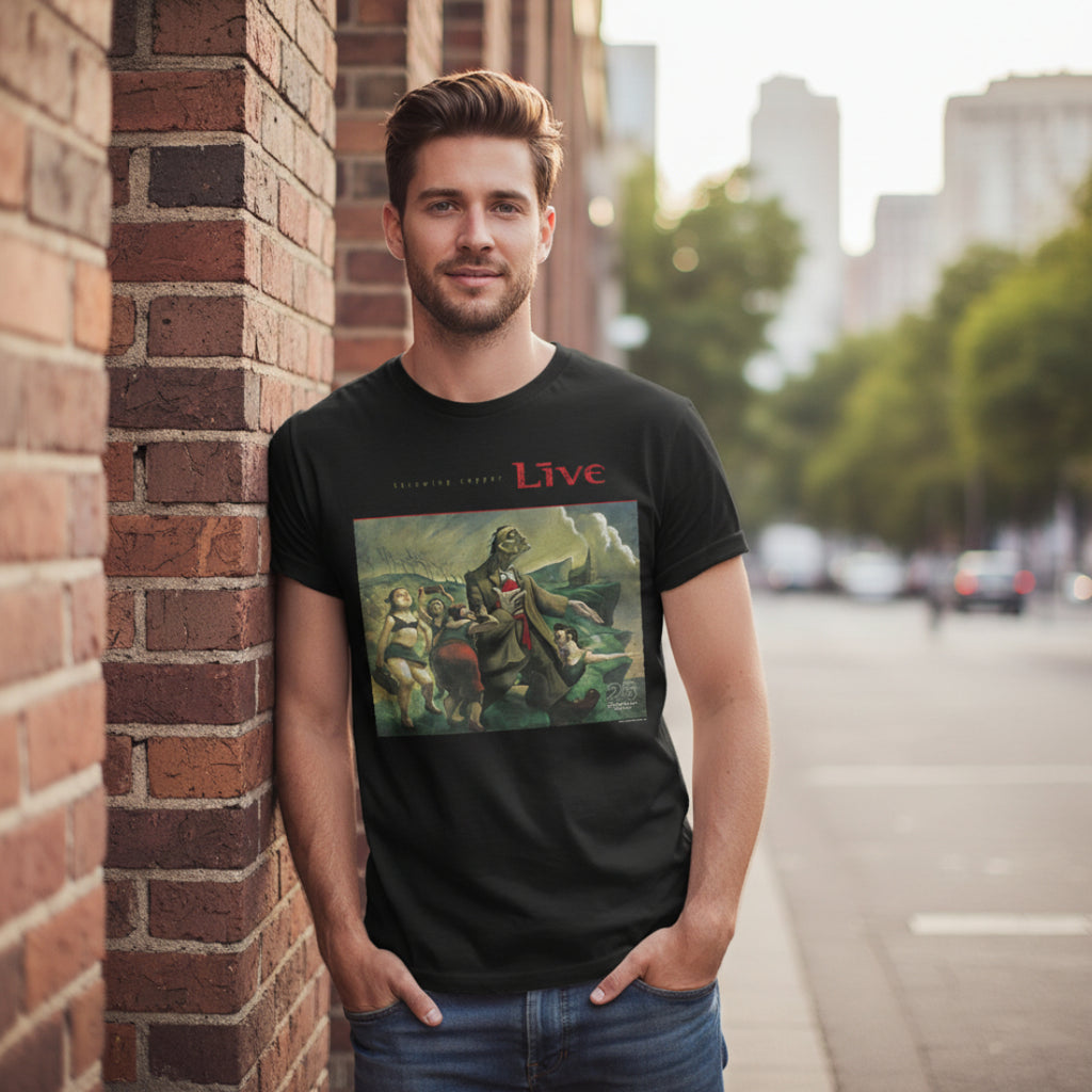 MAN WEARING LIVE THROWING COPPER SHIRT LIV506S, LIV506M, LIV506L, LIV506XL, LIV506XXL, LIV506XXXL, LIV506XXXXL, LIV506XXXXXL