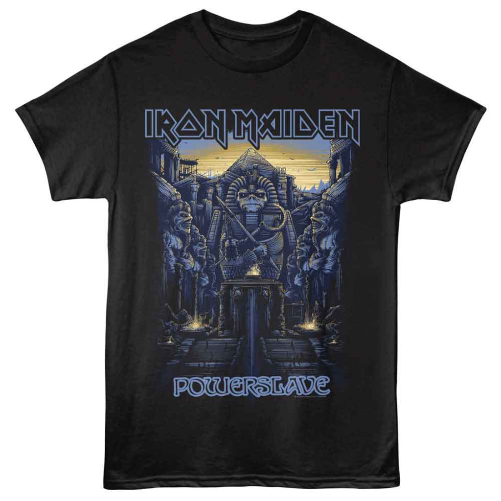Black t-shirt with Iron Maiden 'Powerslave' design 