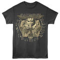 Black Iron Maiden Powerslave t-shirt with Iron Maiden graphic design featuring a pharaoh and hourglass on a white background