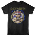 Black t-shirt with Iron Maiden logo featuring a pharaoh design on a white background