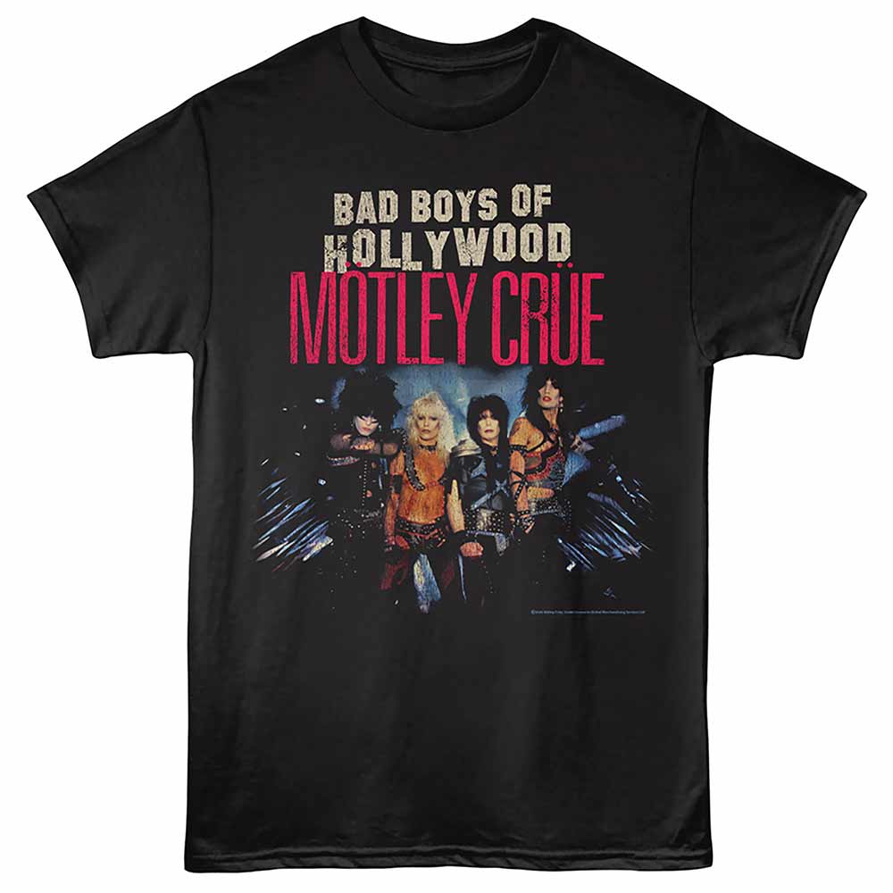 MOTLEY CRUE-MOTLEY CRUE BAD BOYS OF HOLLYWOOD-BLACK ADULT S/S TSHIRT-S