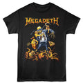 Black t-shirt with Megadeth graphic design featuring a skeleton and text.