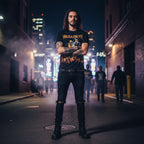 MAN WEARING Black t-shirt with Megadeth graphic design featuring a skeleton and text. MGD503S, MGD503M, MGD503L, MGD503XL, MGD503XXL, MGD503XXXL, MGD503XXXXL, MGD503XXXXXL