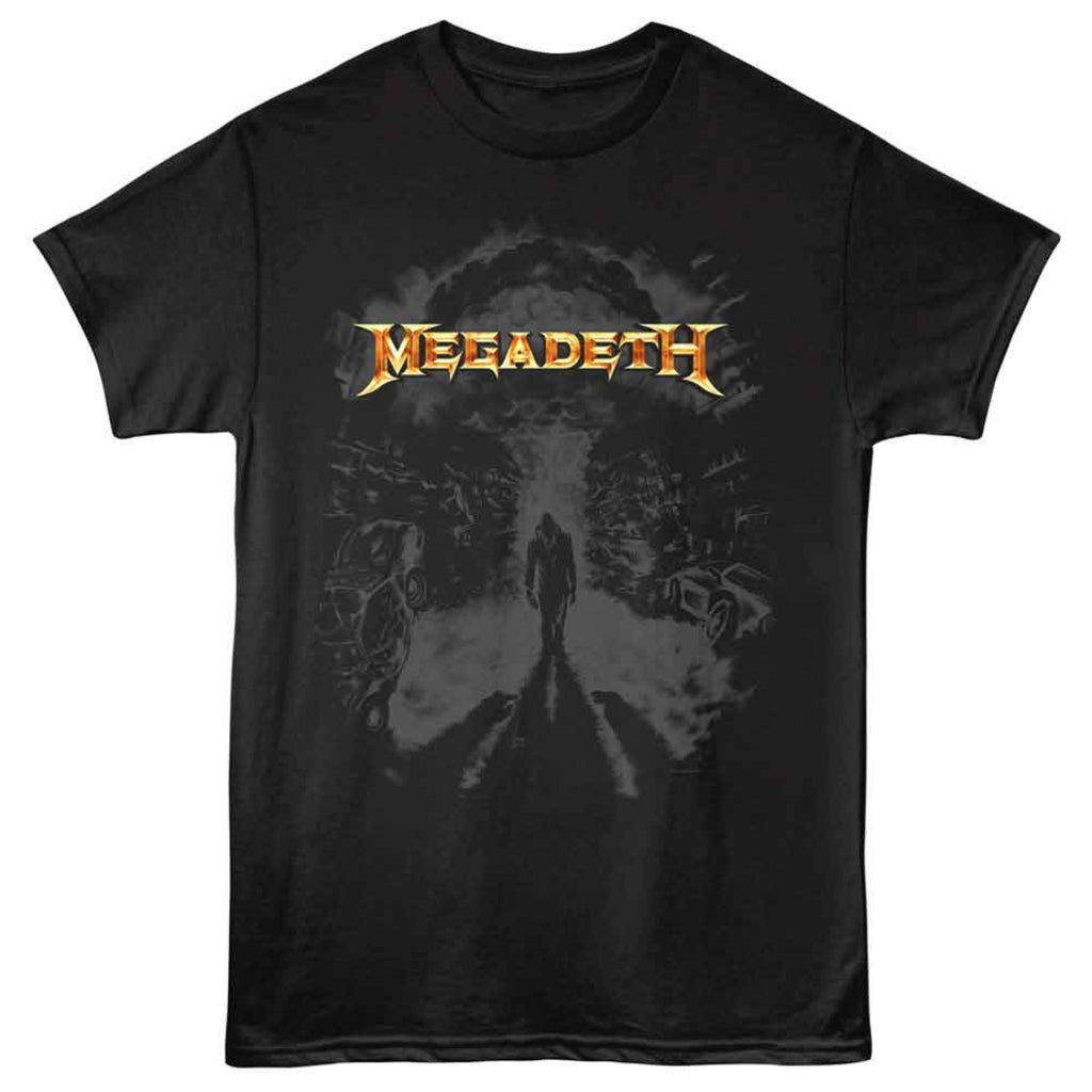 Black t-shirt with Megadeth logo and graphic design