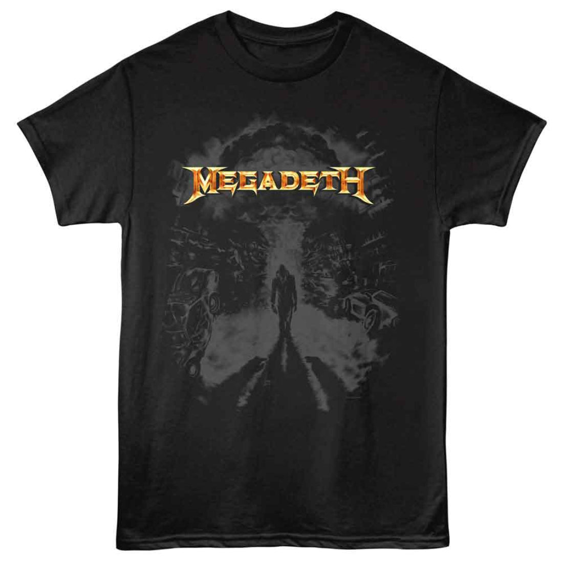 Black t-shirt with Megadeth logo and graphic design