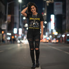 WOMAN WEARING MEGADETH WARHEADS TEE MGD516S, MGD516M, MGD516L, MGD516XL, MGD516XXL, MGD516XXXL, MGD516XXXXL, MGD516XXXXXL