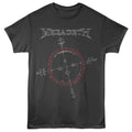 Black t-shirt with Megadeth graphic design on a white background