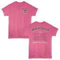 Pink t-shirt with 'Motorhead' logo and text on a white background
