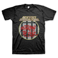 Black t-shirt with 'Anthrax Disturbing the Peace' graphic design on a white background