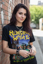 WOMAN WEARING MUNICIPAL WASTE TEE MM-EAR-12S, MM-EAR-12M, MM-EAR-12L, MM-EAR-12X, MM-EAR-12XX, MM-EAR-12XXX