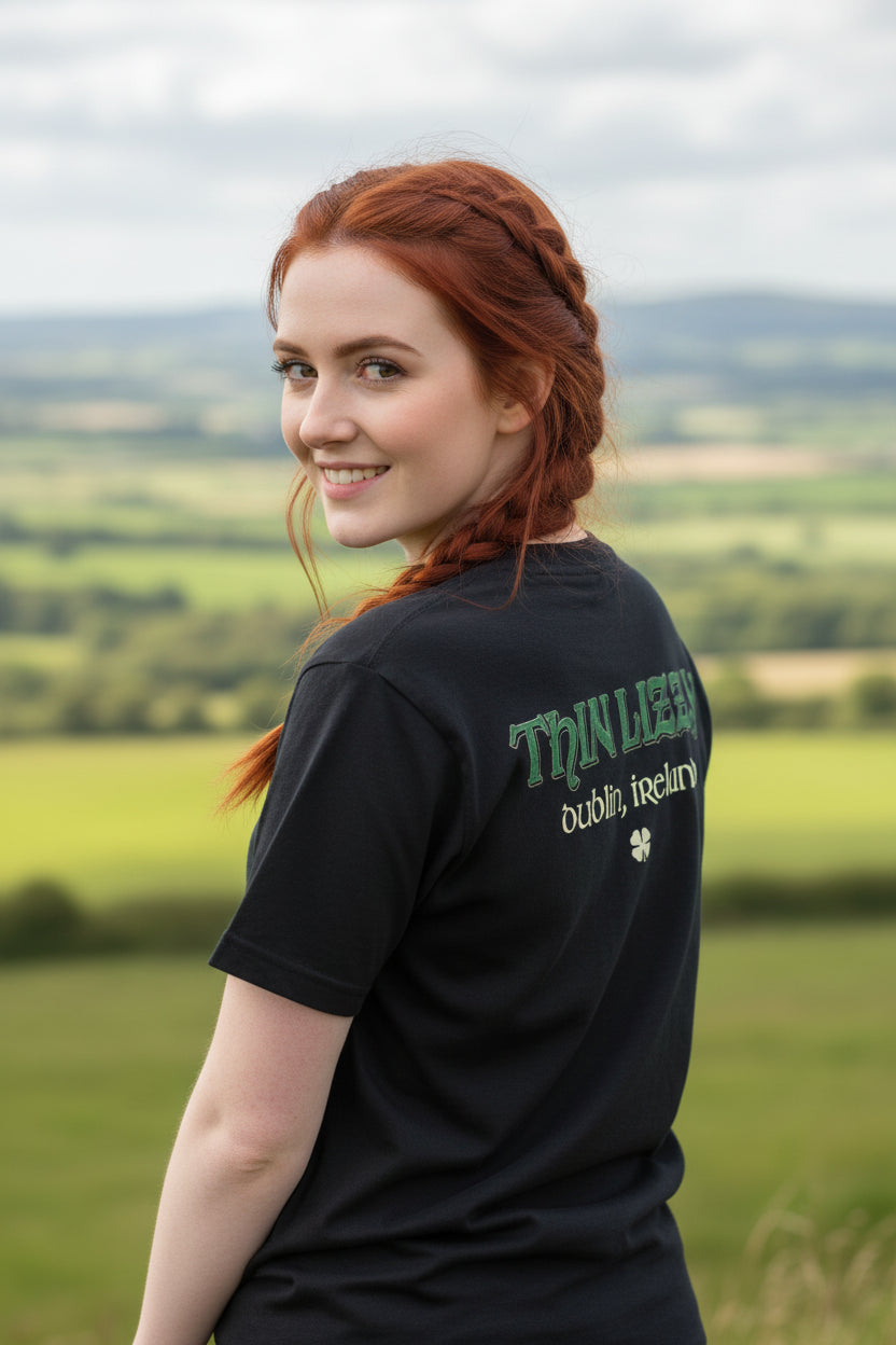 WOMAN WEARING THIN LIZZY TEE  MM-TLY-02S, MM-TLY-02M, MM-TLY-02L, MM-TLY-02X, MM-TLY-02XX,MM-TLY-02XXX