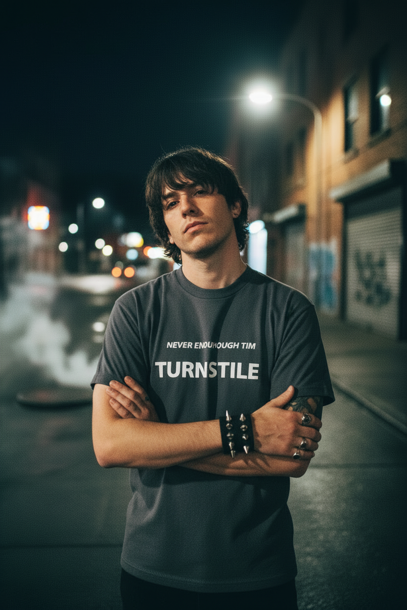 MAN WEARING TURNSTILE TEE MM-TST-01S, MM-TST-01M, MM-TST-01L, MM-TST-01X, MM-TST-01XX, MM-TST-01XXX