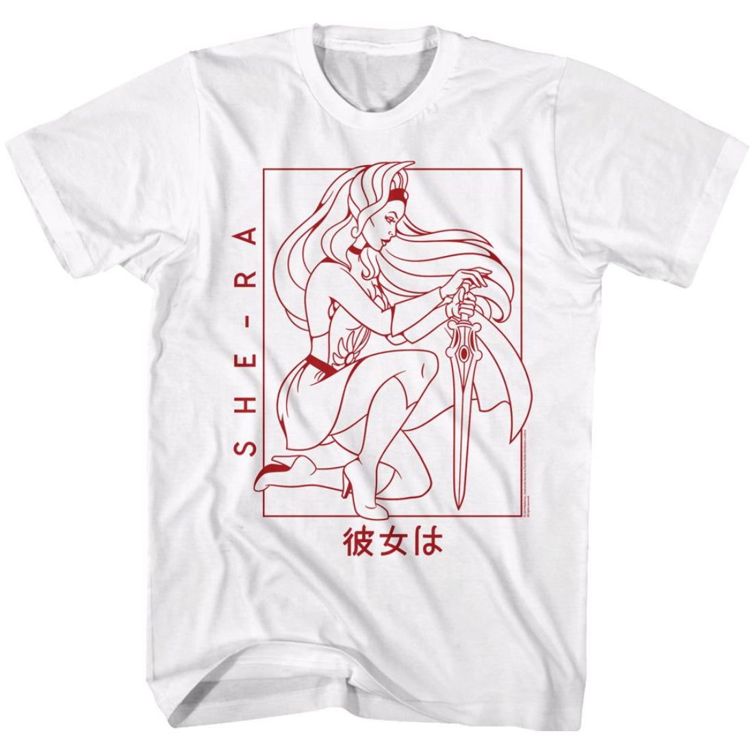 she-ra kanji sketch white t-shirt