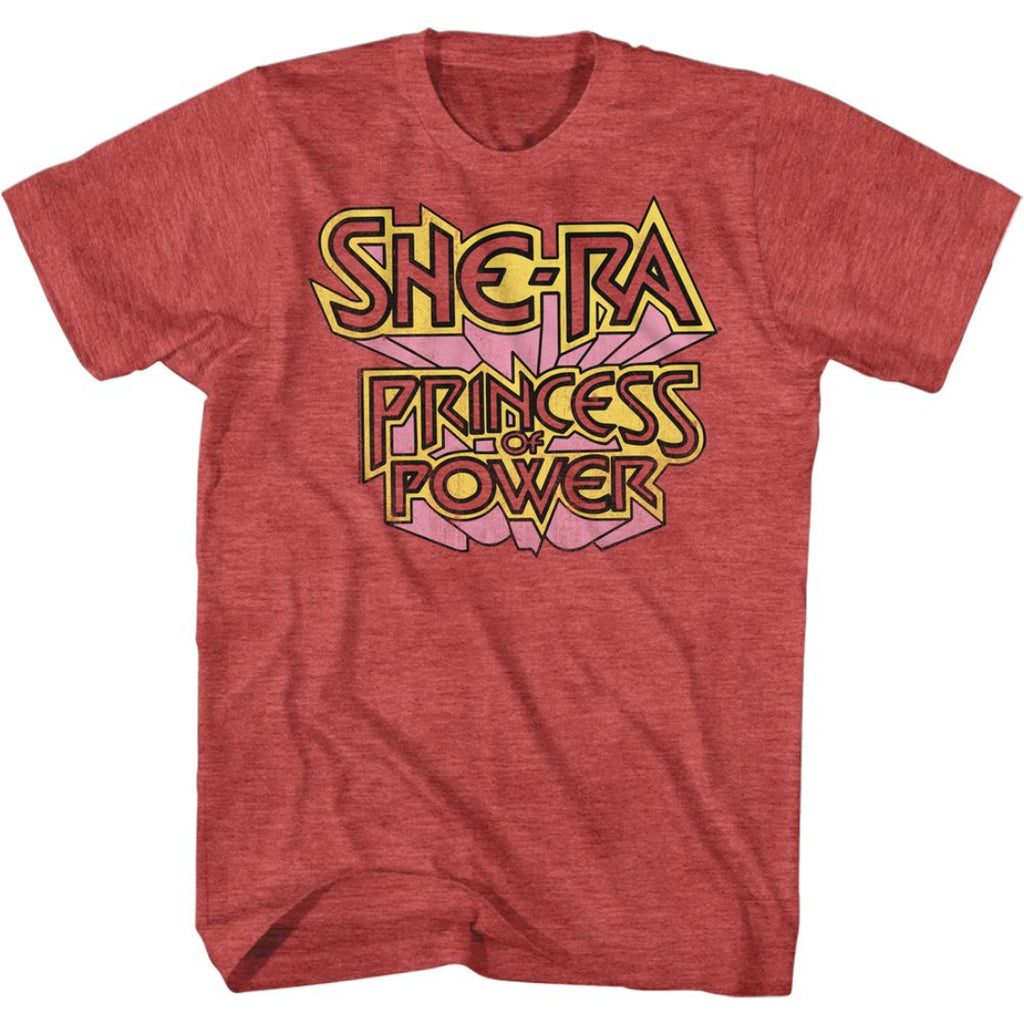 Red t-shirt with 'She-Ra Princess of Power' text on a white background
