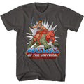 Gray t-shirt with 'Masters of the Universe' graphic featuring a character and logo.
