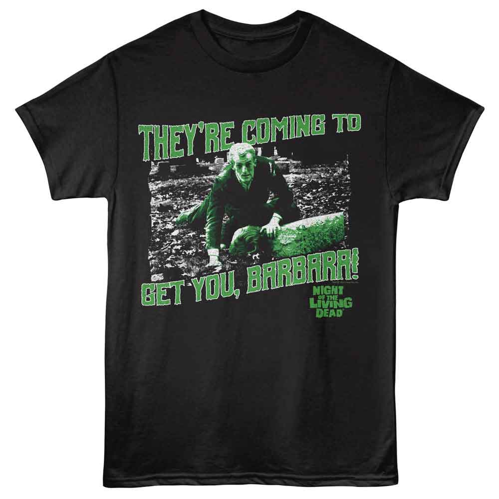 Black Night of the Livind Dead t-shirt with green text and graphic of a zombie.