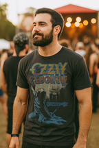 Man wearing an Ozzy Osbourne t-shirt at a concert OZZY509S, OZZY509M, OZZY509L, OZZY509XL, OZZY509XXL