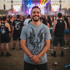 MAN WEARING OZZY BAT SKULL TEE OZZY520S, OZZY520M, OZZY520L, OZZY520XL, OZZY520XXL, OZZY520XXXL, OZZY520XXXXL, OZZY520XXXXXL