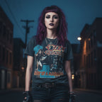 WOMAN WEARING Black t-shirt with Ozzy Osbourne graphic and 'Diary of a Madman' text OZZY529S, OZZY529M, OZZY529L, OZZY529XL, OZZY529XXL