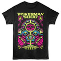 Black t-shirt with colorful graphic design and 'Powerman 5000' text on a white background