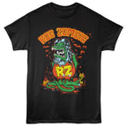 Black t-shirt with a graphic design of a zombie in a pumpkin, featuring the text 'Rob Zombie'.