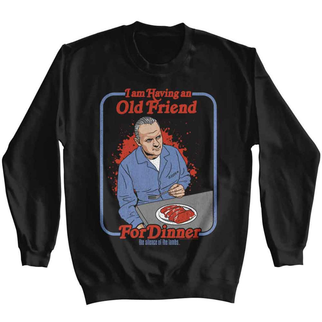SILENCE OF THE LAMBS OLD FRIEND FOR DINNER LONG SLEEVE T-SHIRT