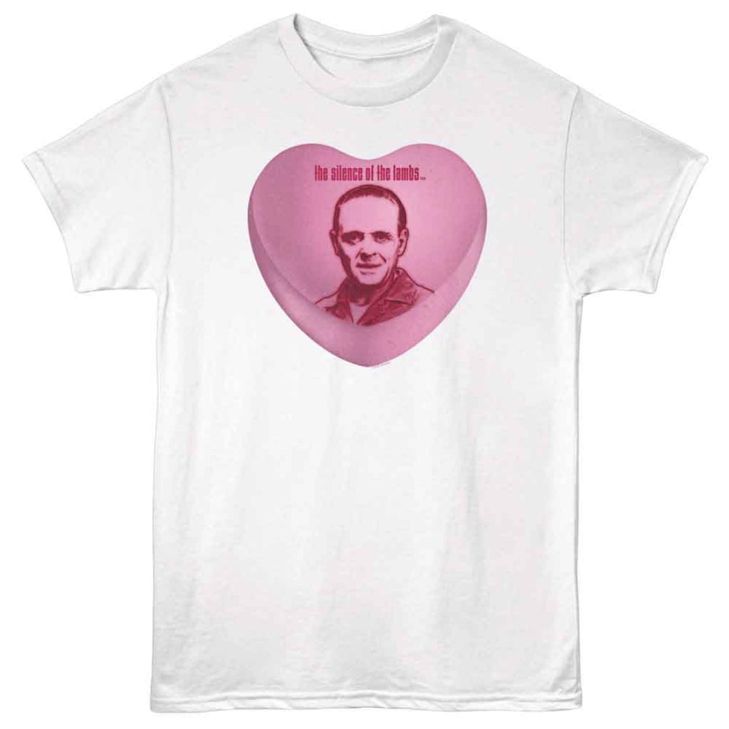 silence of the lambs candy heart white t-shirt