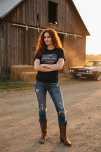 woman wearing 38 special tee SPE507S, SPE507M, SPE507L, SPE507XL, SPE507XXL, SPE507XXXL, SPE507XXXXL, SPE507XXXXXL