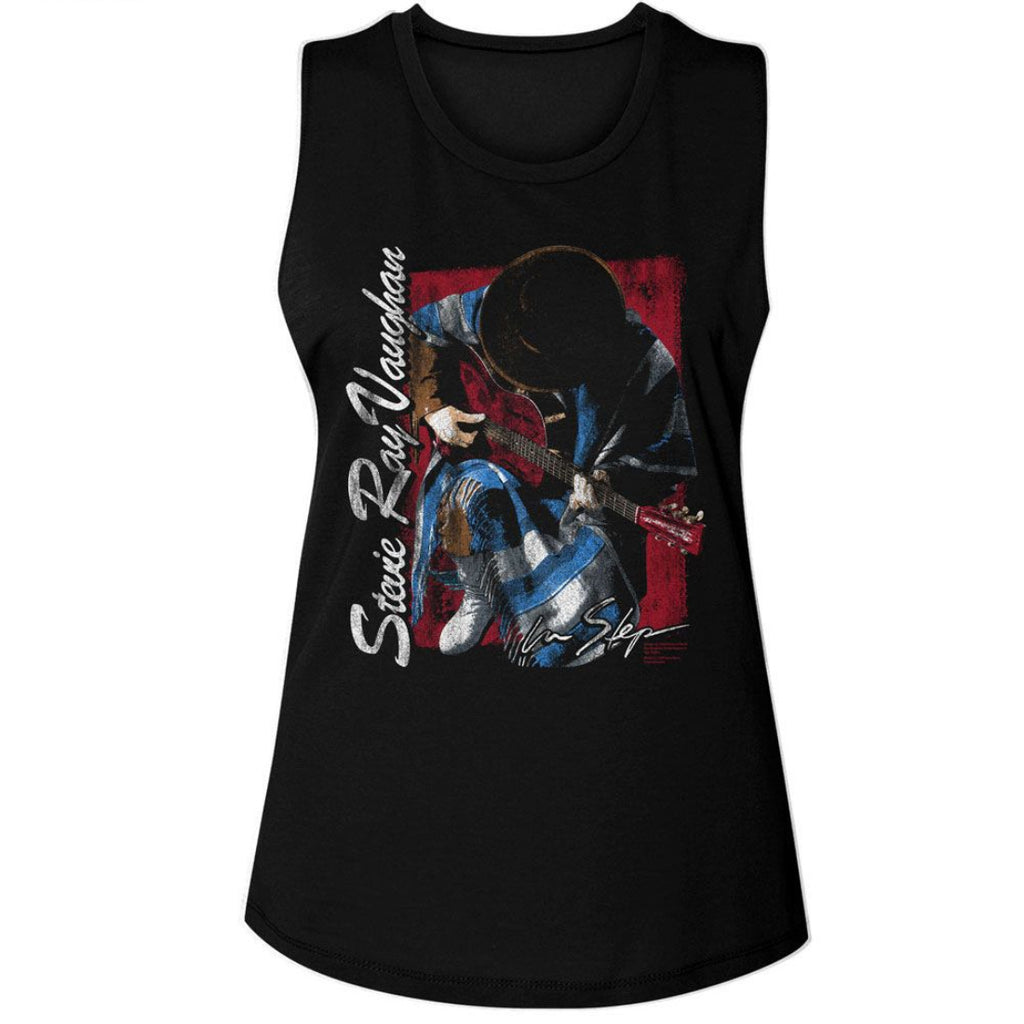 stevie ray vaughn kneeling womens tank top