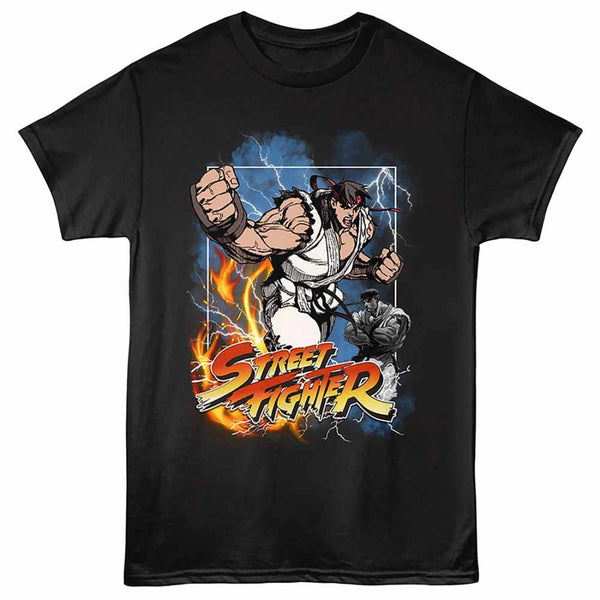STREET FIGHTER-ELEMENTAL RYU-BLACK ADULT S/S TSHIRT-S