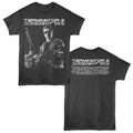 Black t-shirt with 'Terminator 2 Judgment Day' design featuring a character holding a gun, on a white background.