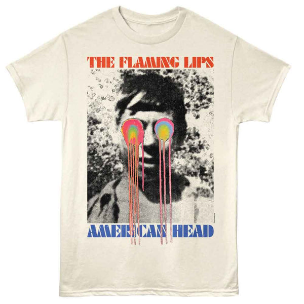 T-shirt with 'The Flaming Lips' and 'American Head' design on a white background