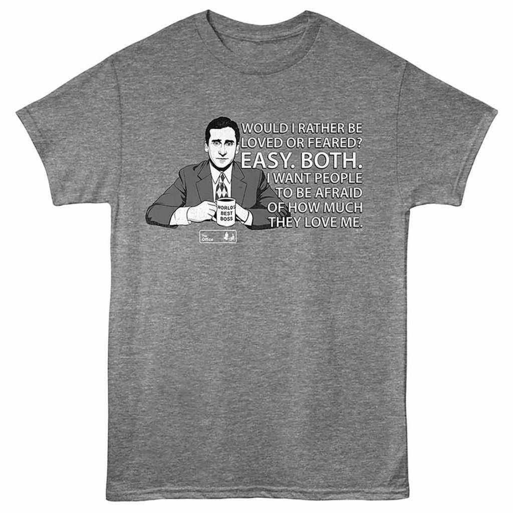 THE OFFICE-THE OFFICE HOW MUCH THEY LOVE ME-GRAPHITE HEATHER ADULT S/S TSHIRT-S