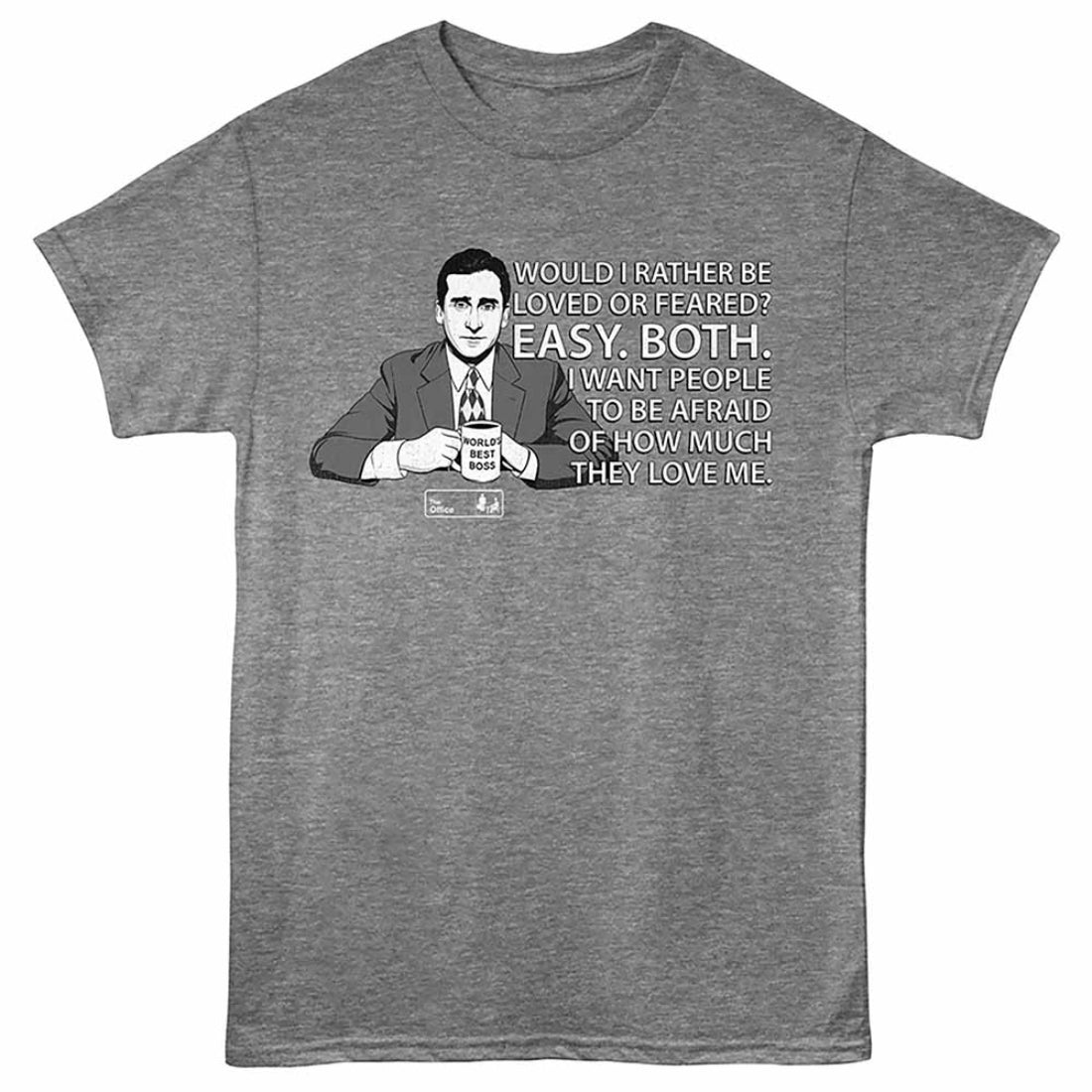 THE OFFICE-THE OFFICE HOW MUCH THEY LOVE ME-GRAPHITE HEATHER ADULT S/S TSHIRT-S