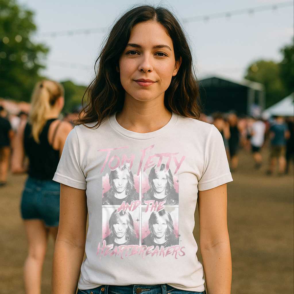Tom Petty Pink Logo Photos T-Shirt