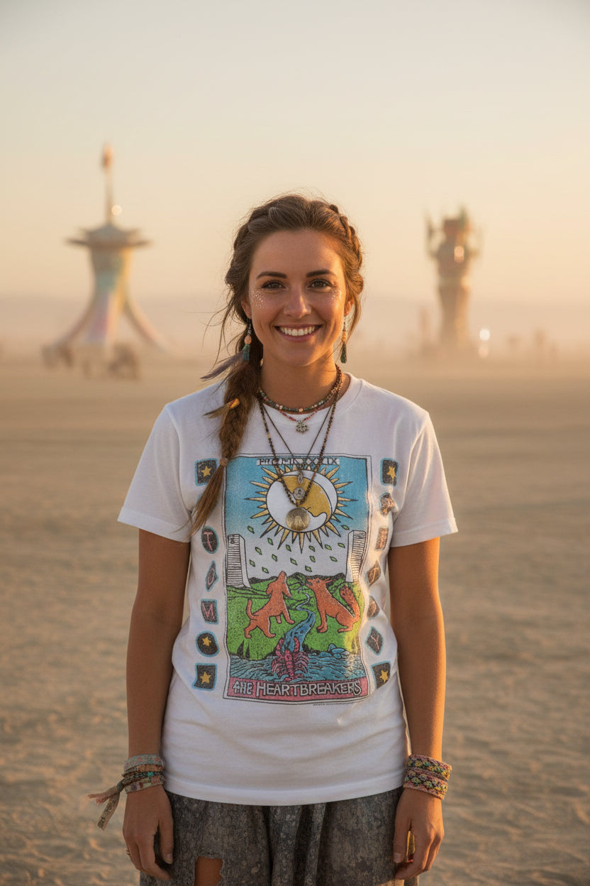 WOMAN WEARING TOM PETTY TEE TPH509S, TPH509M, TPH509L, TPH509XL, TPH509XXL, TPH509XXXL, TPH509XXXXL, TPH509XXXXXL