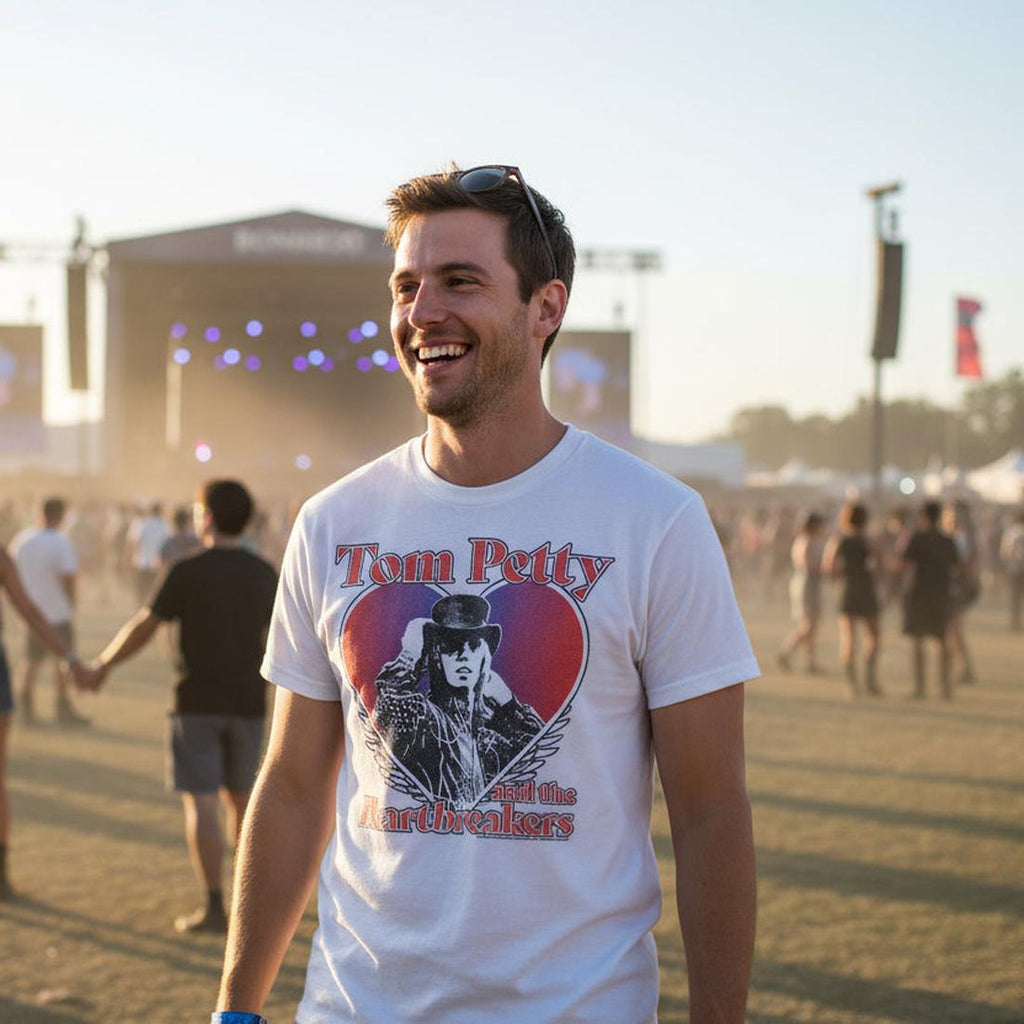 MAN WEARING TOM PETTY TEE TPH516S, TPH516M, TPH516L, TPH516XL, TPH516XXL, TPH516XXXL, TPH516XXXXL, TPH516XXXXXL