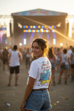 WOMAN WEARING White t-shirt with 'Tom Petty & The Heartbreakers' TPH548S, TPH548M, TPH548L, TPH548XL, TPH548XXL, TPH548XXXL, TPH548XXXXL, TPH548XXXXXLgraphic design