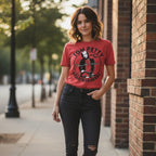 woman wearing tom petty tee TPH551S, TPH551M, TPH551L, TPH551XL, TPH551XXL, TPH551XXXL, TPH551XXXXL, TPH551XXXXXL