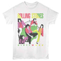White t-shirt with Rolling Stones 'Dirty Work' graphic design on a white background