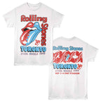 White t-shirt with Rolling Stones Toronto Steel Wheels Tour design on a white background