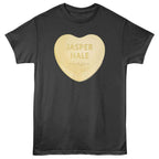 Black Twilight  t-shirt with a gold heart-shaped logo and text on a white background