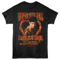 Black Twilight t-shirt with graphic design featuring a person and text on a white background