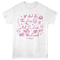 White t-shirt with pink 'Twilight' text and graphics on a white background