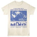 Beige t-shirt with blue 'Twilight' movie graphic design on a white background