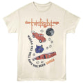 Beige t-shirt with 'Twilight Saga' graphic design featuring a truck, moon, and cat.