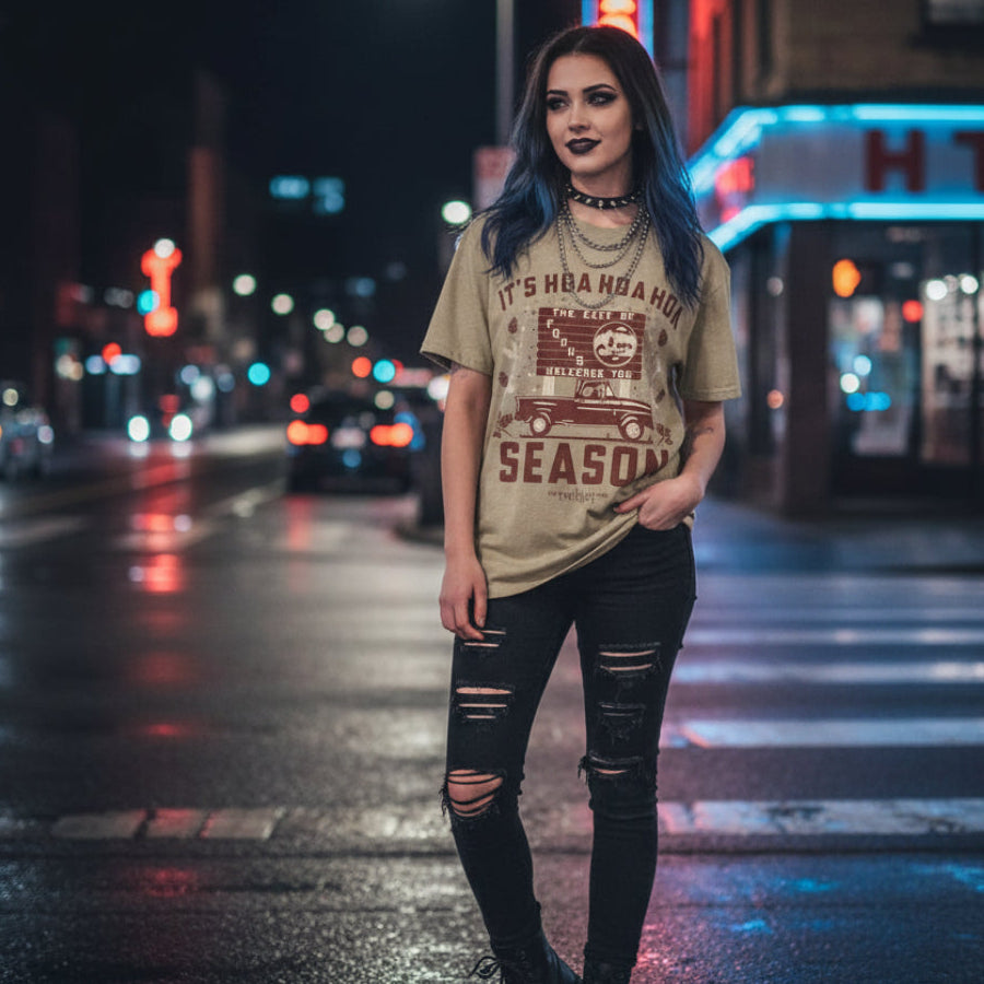 woman wearing Twilight movie hoa shirt TWI5160-KHAKIS, TWI5160-KHAKIM, TWI5160-KHAKIL, TWI5160-KHAKIXL, TWI5160-KHAKIXXL