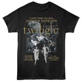 Black t-shirt with 'Twilight' movie graphic design featuring a couple and text.