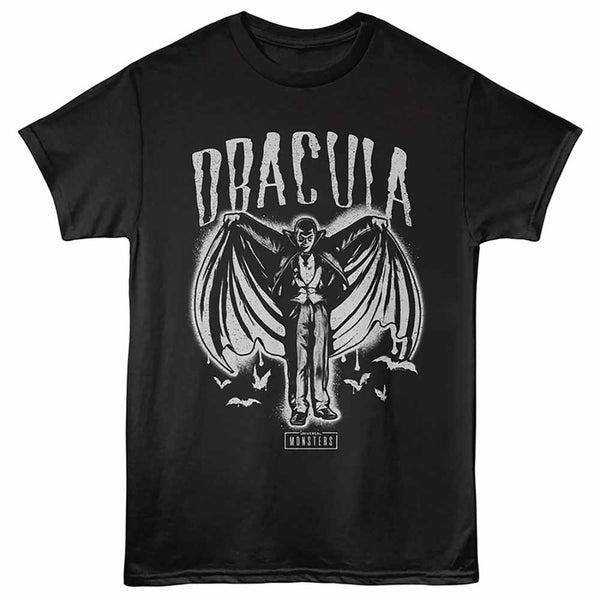 UNIVERSAL MONSTERS-UNIVERSAL MONSTERS DRACULA SPRAY PAINT-BLACK ADULT S/S TSHIRT-S